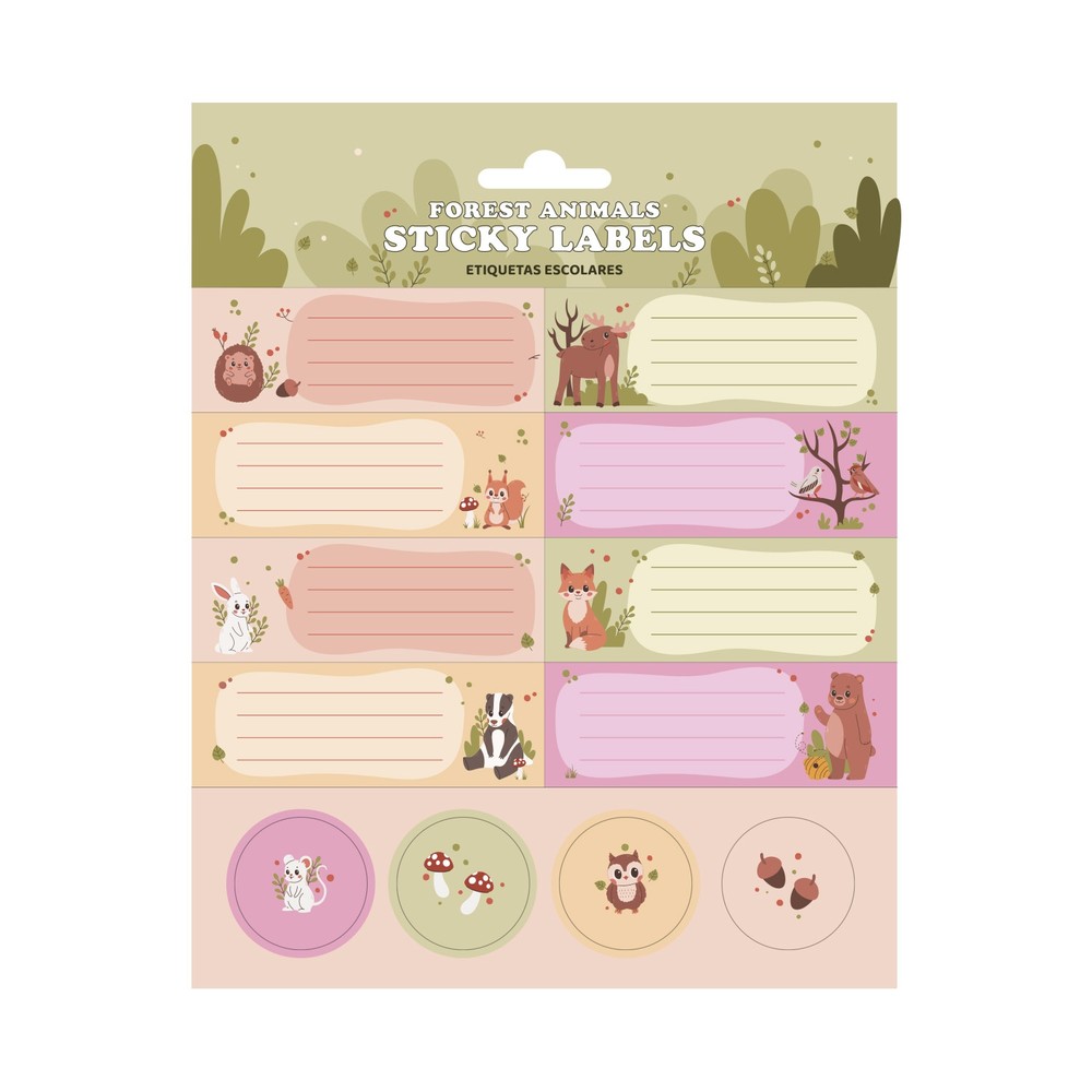 Grupo Erik - Forest Animals SelfAdhesive Labels Zelfklevende etiketten - Multicolours